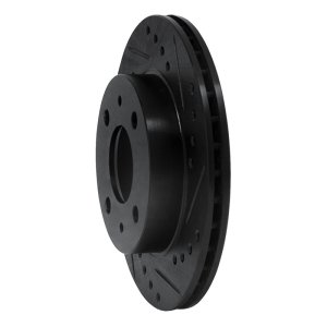 Nissan Lucino Brake Rotor (1) - Front Right - R1 Concepts - Drilled & Slotted - Black - `95-`00